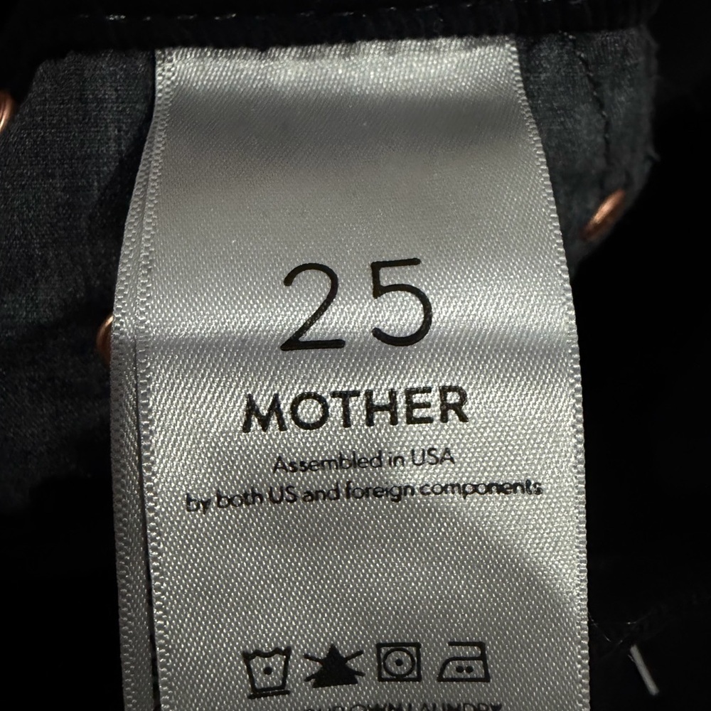 MOTHER velvet The Looker Ankle Fray Pants Black Size 25 - Picture 3 of 10